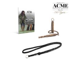 Acme Silent Dog Whistle 535-Antique Brass c/w 107 Brown Leather Lanyard & PDF Training Guide
