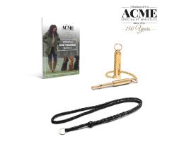 Acme Silent Dog Whistle 535-Polished Brass c/w 107 Brown Leather Lanyard & PDF Training Guide